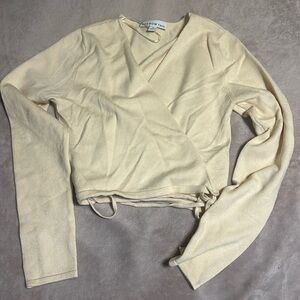AND NOW THIS wrapped sweater, beige, size Medium NWOT